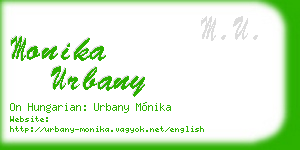 monika urbany business card